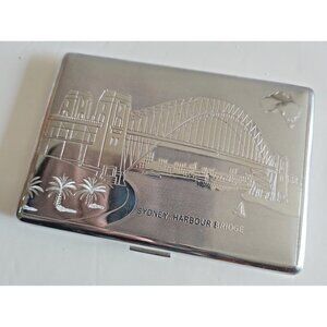 Vintage Souvenir Cigarette Case "Sydney Harbour Bridge" 4 3/4" x 3 1/2"